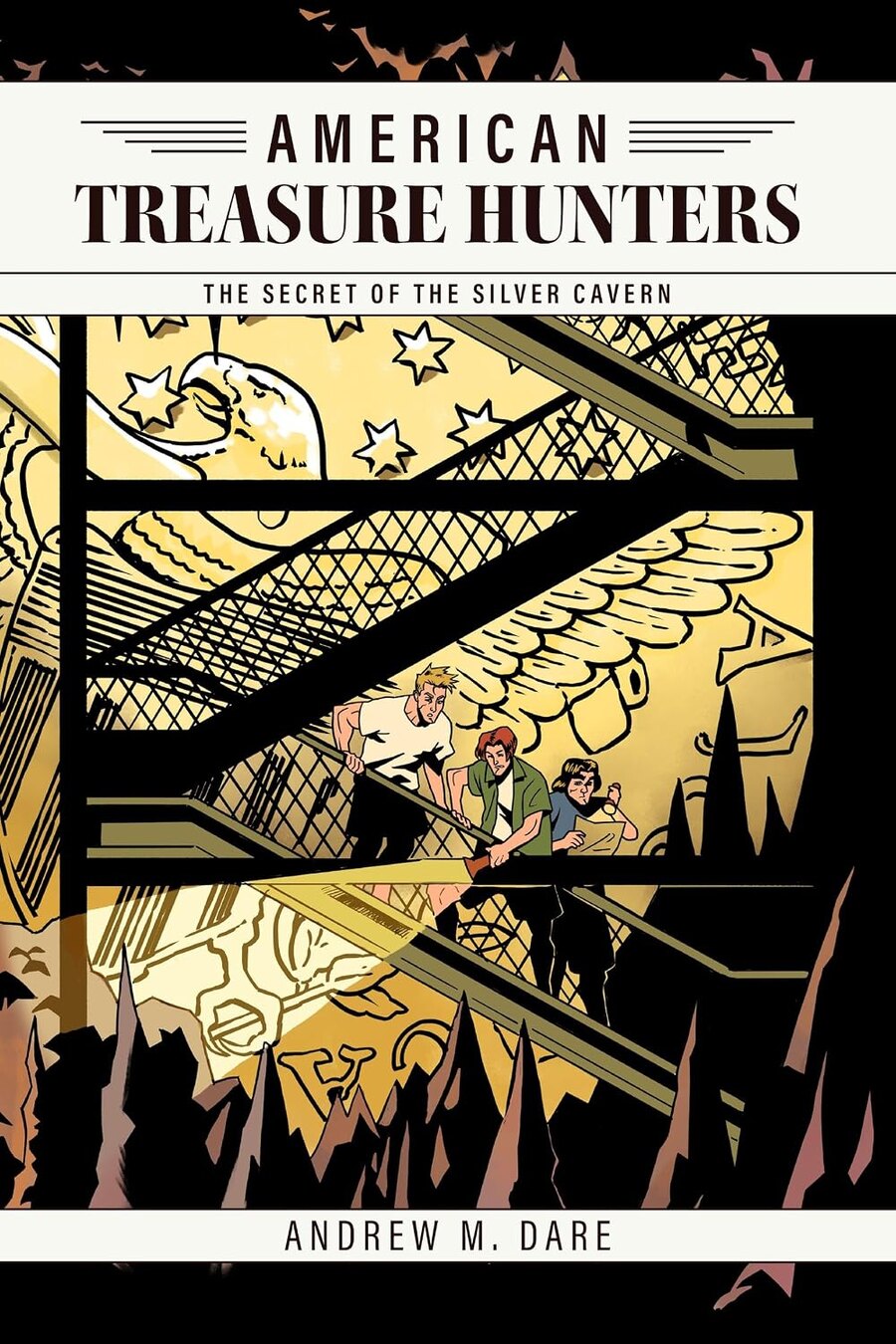 Front cover of book 5, The Secret of the Silver Cavern, by Andrew M. Dare.
